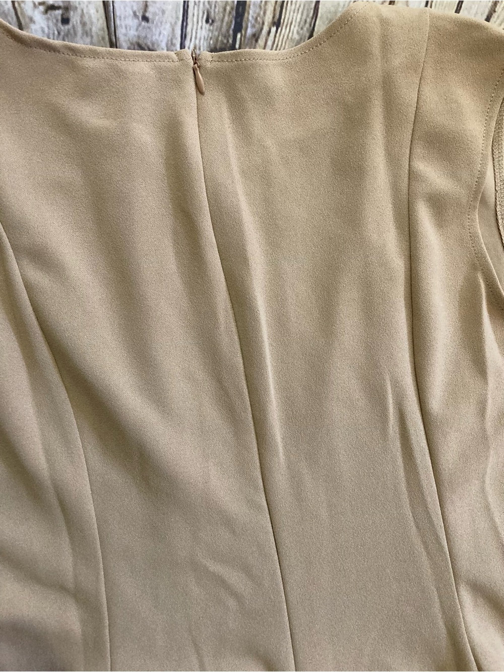 NWT DOSE beige sleeveless fit and flare above knee dress size M - Picture 7 of 8